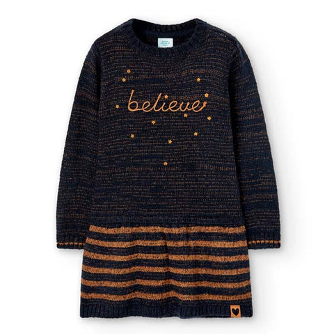 Vestito in maglia - BOBOLI - Sesso: Bambina - Colore: uni - Stagione: Autunno-Inverno