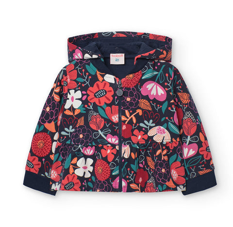 Fleece jacket with flowers for girl