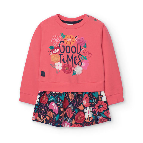 Vestito di felpa combinato - BOBOLI - Sesso: Bambina - Colore: uni - Stagione: Autunno-Inverno