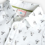 Printed poplin shirt for babies