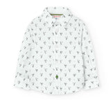 Printed poplin shirt for babies