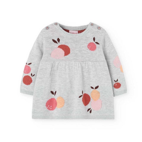 Vestito in maglia - BOBOLI - Sesso: Bambina - Colore: Grigio - Stagione: Autunno-Inverno
