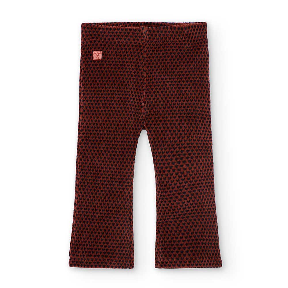 Panta jazz in ciniglia della Linea Abbigliamento Bambina Boboli, con fantasia a microcuori.

Comp...