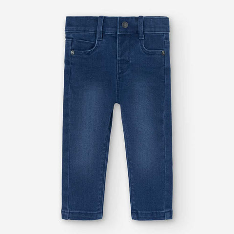 Elastic denim pants