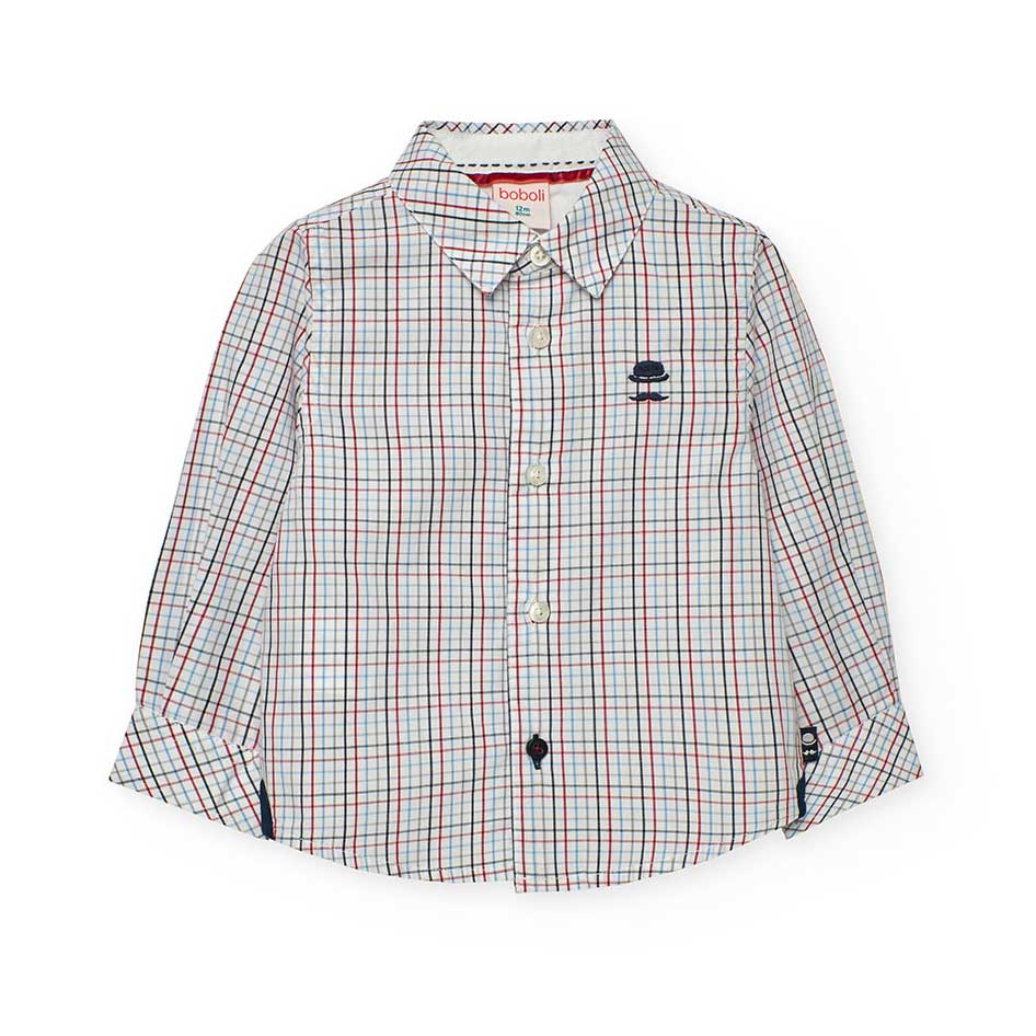 Long-sleeved shirt from the Children's Clothing line Boboli, with a multicolored check pattern.

...