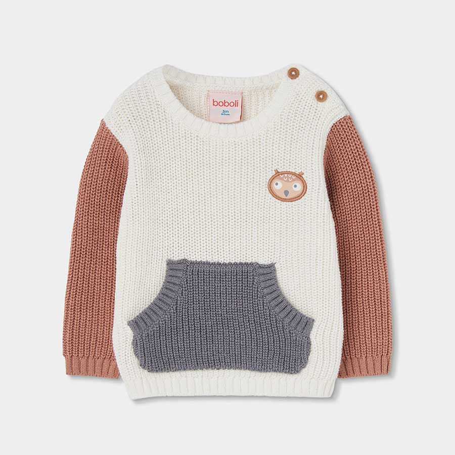 Avvolgi il tuo piccolo in un caldo abbraccio con questo maglione a maniche lunghe colorate, perfe...