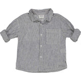 S/L OVER STRIPED LINEN BLEND SHIRT