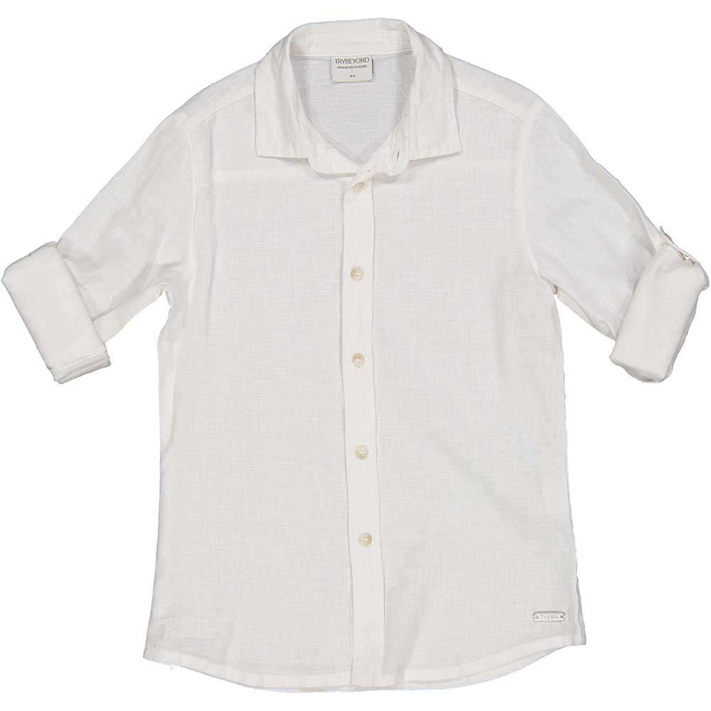 
Linen blend shirt from the Trybeyond children's clothing line, with regular model and adjustable...