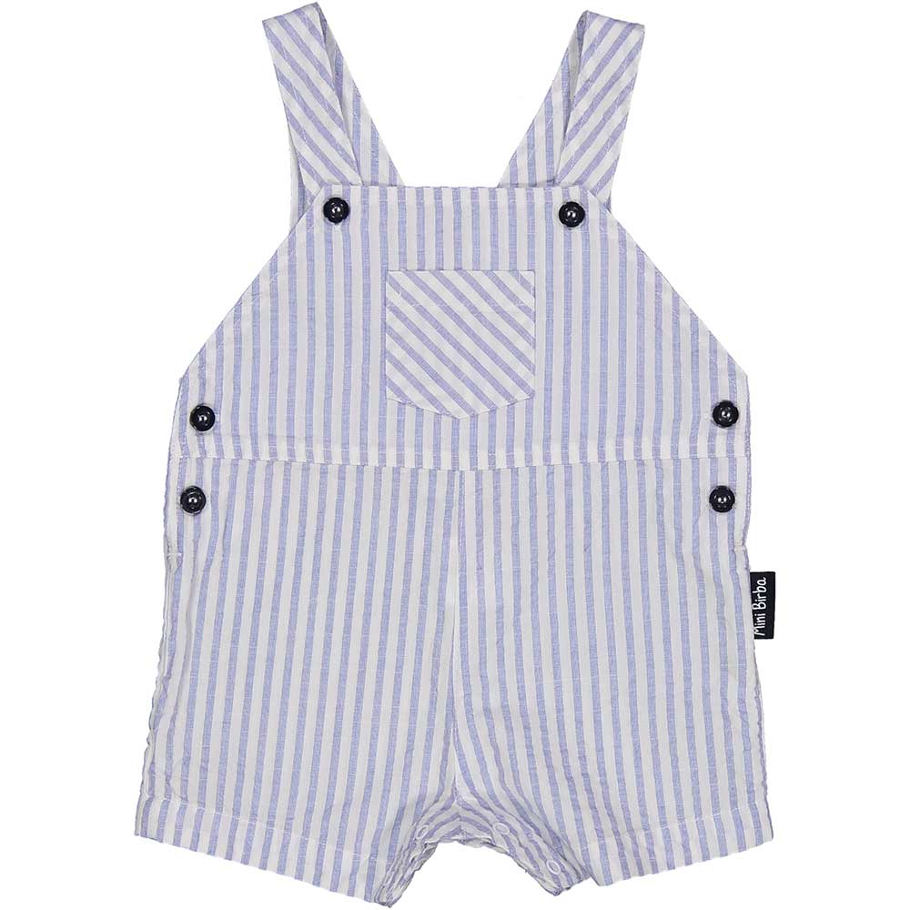 
Dungarees from the Birba children's clothing line with stripes and a large pocket on the front.
...