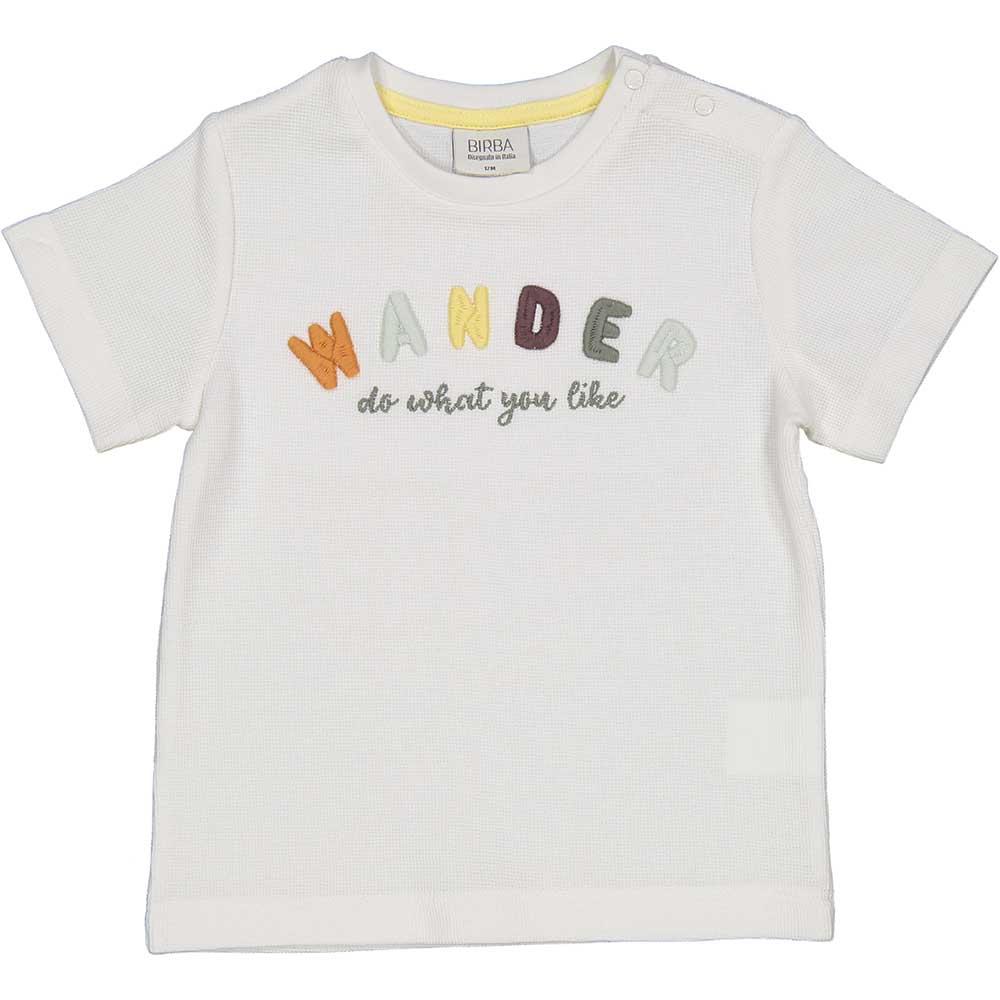 T-shirt from the Birba Children's Clothing Line, with colorful raised embroidery on the front.
 
...