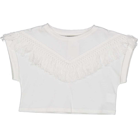 TSHIRT M/C CROPPED JERSEY - BIRBA - Sesso: Bambina - Colore: Panna - Stagione: Primavera-Estate