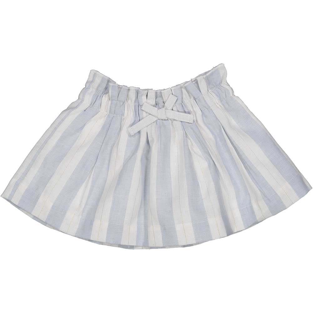
Skirt from the Birba girls' clothing line, striped in soft colors with lurex inserts. Elastic wa...