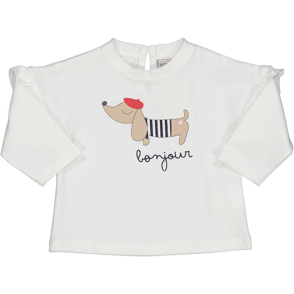 Long-sleeve t-shirt from the Birba Girls' Clothing Line, with ruffles on the shoulders and front,...