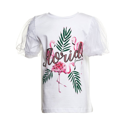 T-SHIRT OPTICALWHITE - FRACOMINA - Sesso: Bambina - Colore: uni - Stagione: Primavera-Estate