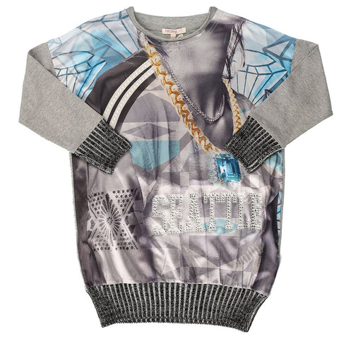 MAXI T-SHIRT - FRACOMINA - Sesso: Bambina - Colore: Nero - Stagione: Autunno-Inverno