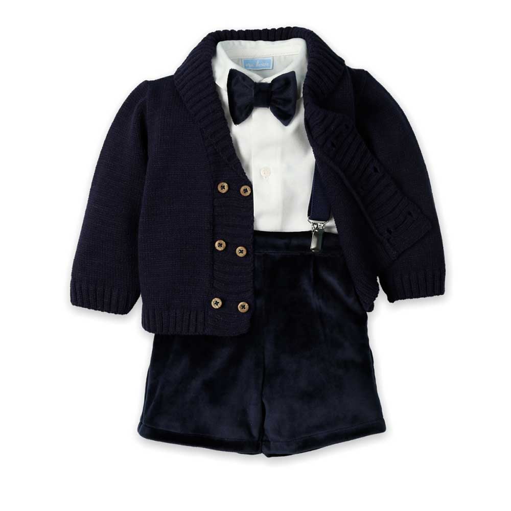 Questo completo da cerimonia è pensato per i momenti più speciali del tuo bambino, unendo eleganz...