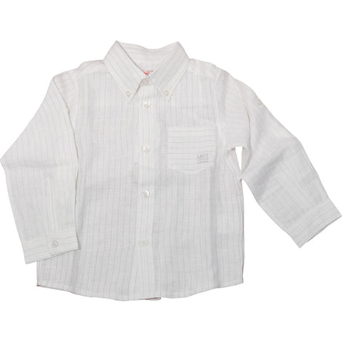 CAMICIA LINO RIGATA - MIRTILLO - Colore: Grigio - Stagione: Primavera-Estate