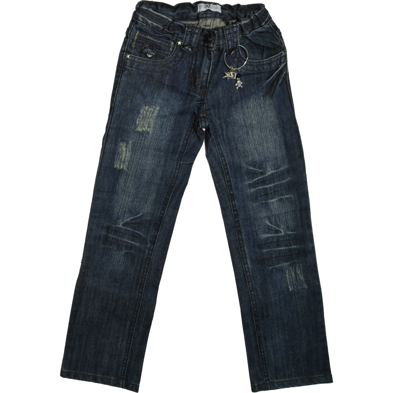 
  5-pocket denim trousers from the girls' clothing line Mirtillo, dark sandblasted wash, adjusta...