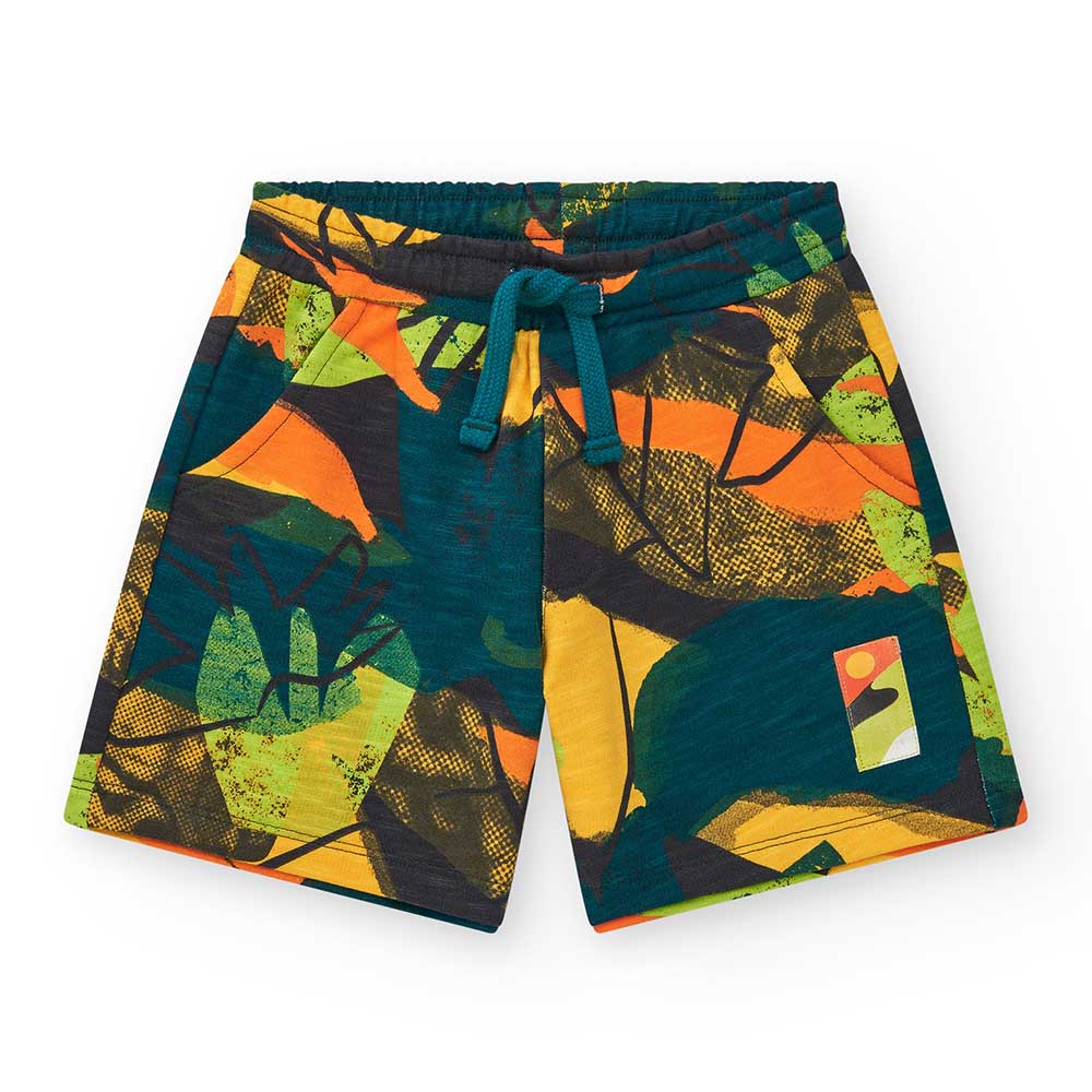 Bermuda shorts from the Nath Kids Children's Clothing Line, with a camouflage-style pattern in ne...