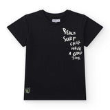 T-shirt nera con scritte bianche per bambini