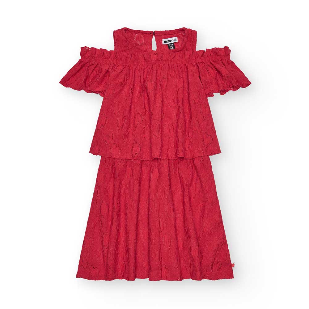 Little dress from the Nath Kids Girls' Clothing Line, in a solid color with perforated fabric. St...