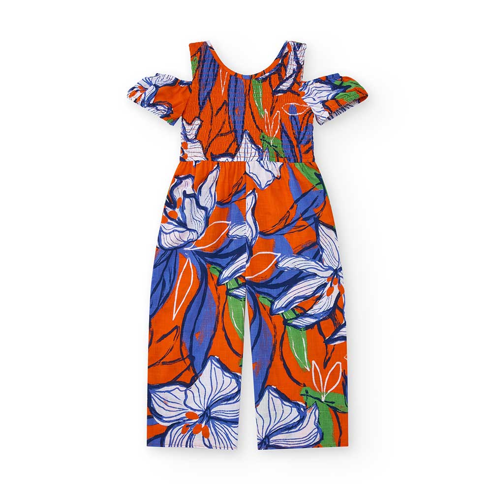 Nath Kids Girls' Clothing Line jumpsuit, long with suspenders and dropped straps. Elastic top and...