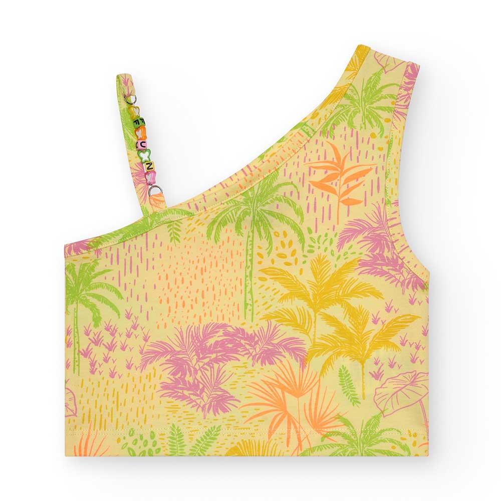 Top cropped from the Nath Kids Girls' Clothing Line, featuring a tone-on-tone pattern and small d...
