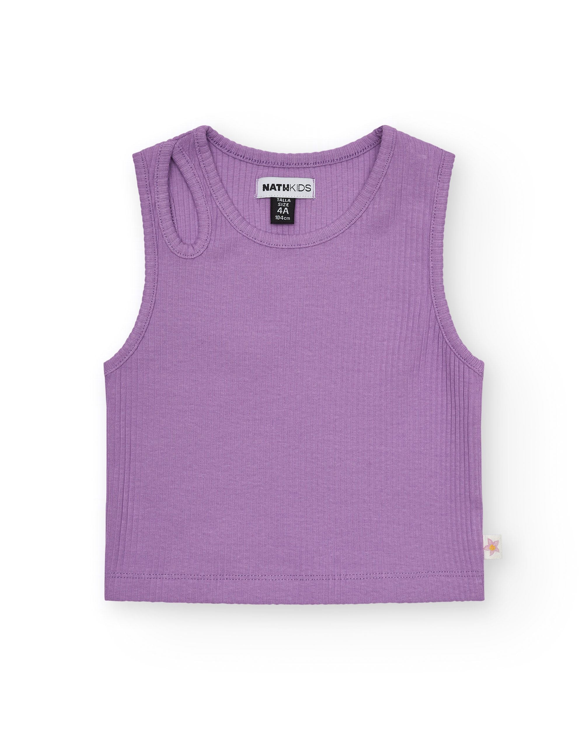 Nath Kids Girl's Clothing Line tank top, ribbed and solid color. Short fitted model.
Composition:...