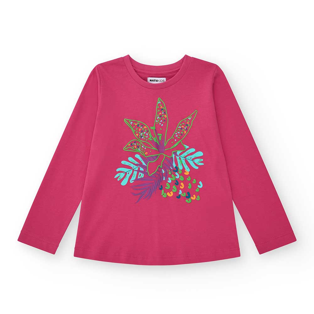 Long-sleeve t-shirt from the Nath Kids Girls' Clothing Line, with multicolor print on the front.
...