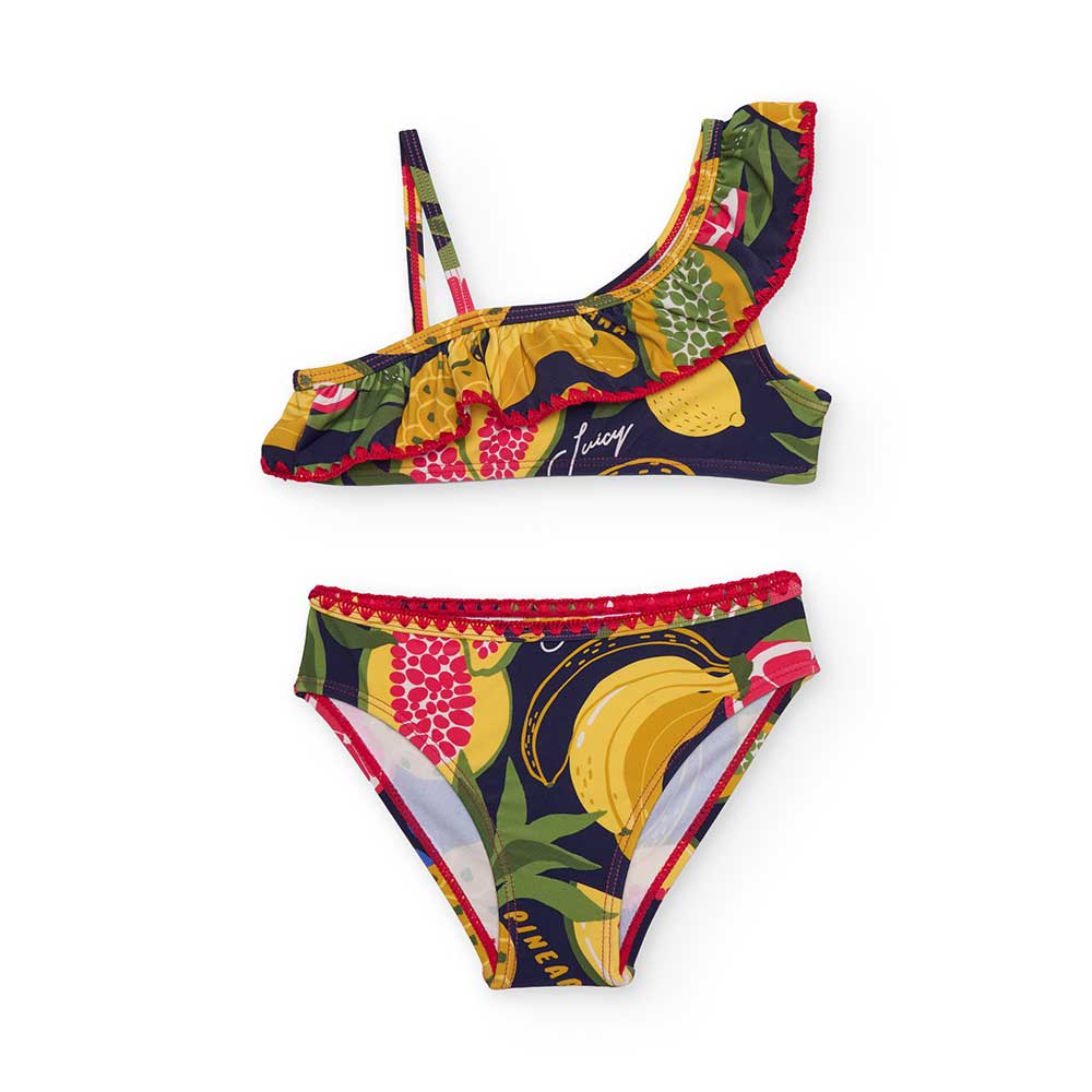 Bikini della Linea Abbigliamento bambina Nath Kids, con fantasia estiva di frutta.

Composizione:...