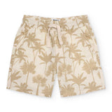 Bermuda beige con motivo palmato per bambini.