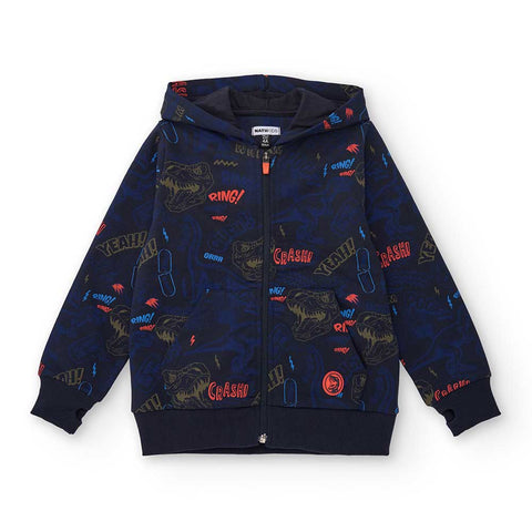 ZIPPED HOODIE DINOMITE JURASSIC TOWN - NATH KIDS - Colore: Blu - Stagione: Autunno-Inverno