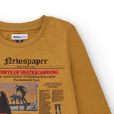 LONG SLEEVE T-SHIRT NEWSPAPER NEW YORK SKATERS - NATH KIDS - Colore: Giallo - Stagione: Autunno-Inverno