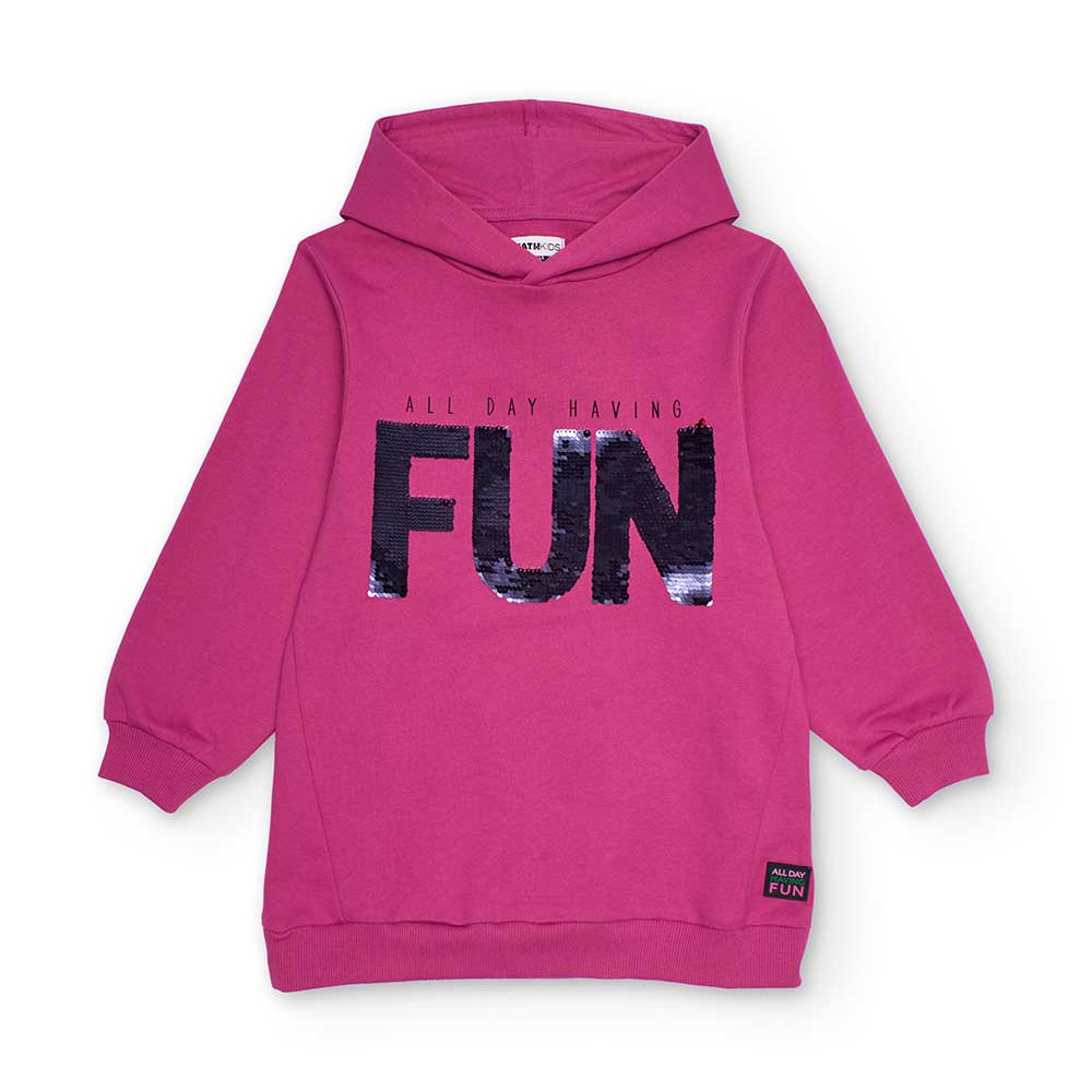 Sport Dress from the Nath Kids Girls' Clothing Line, with a front logo made of sequins in a contr...