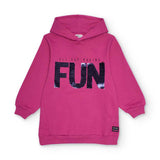 Felpa con cappuccio rosa con logo paillettes sul davanti