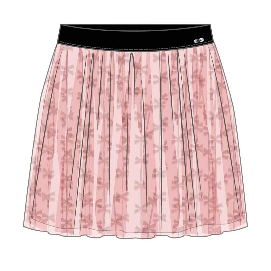 Tulle skirt from the Nath Kids Girls' Clothing Line, with underskirt and all-over applied bows. E...