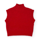 KNITTED VEST QUEEN NORTH CAMPUS - NATH KIDS - Sesso: Bambina - Colore: Rosso - Stagione: Autunno-Inverno
