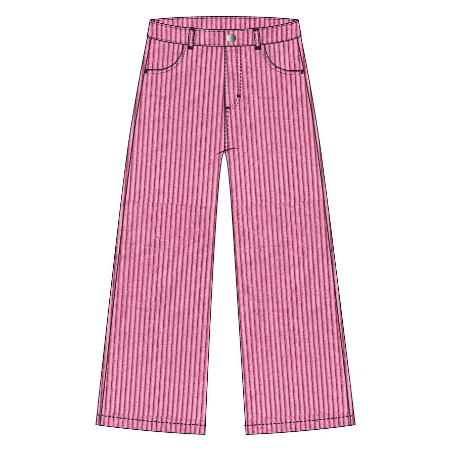 Palazzo trousers from the Nath Kids girls' clothing line, in wide-wale corduroy, slightly stretch...