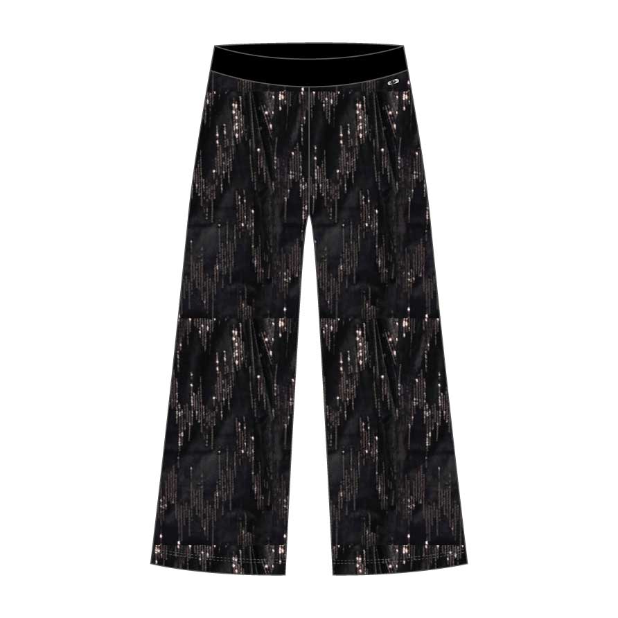Chenille trousers from Linea Abbigliamento Bambinja Nath KIds, with wide leg and tone-on-tone seq...