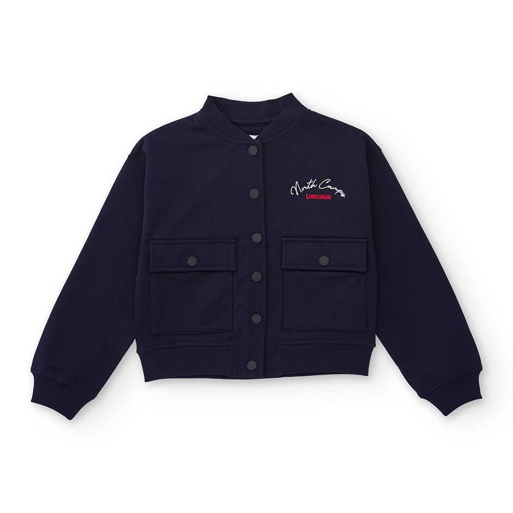 Bomber jacket in lightweight sweatshirt fabric from the Nath Kids Girls' Clothing Line, collegiat...