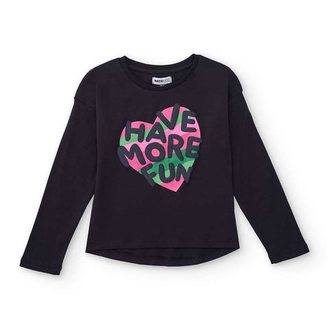 LONG SLEEVE T-SHIRT MORE FUN DAY - NATH KIDS - Sesso: Bambina - Colore: Blu - Stagione: Autunno-Inverno