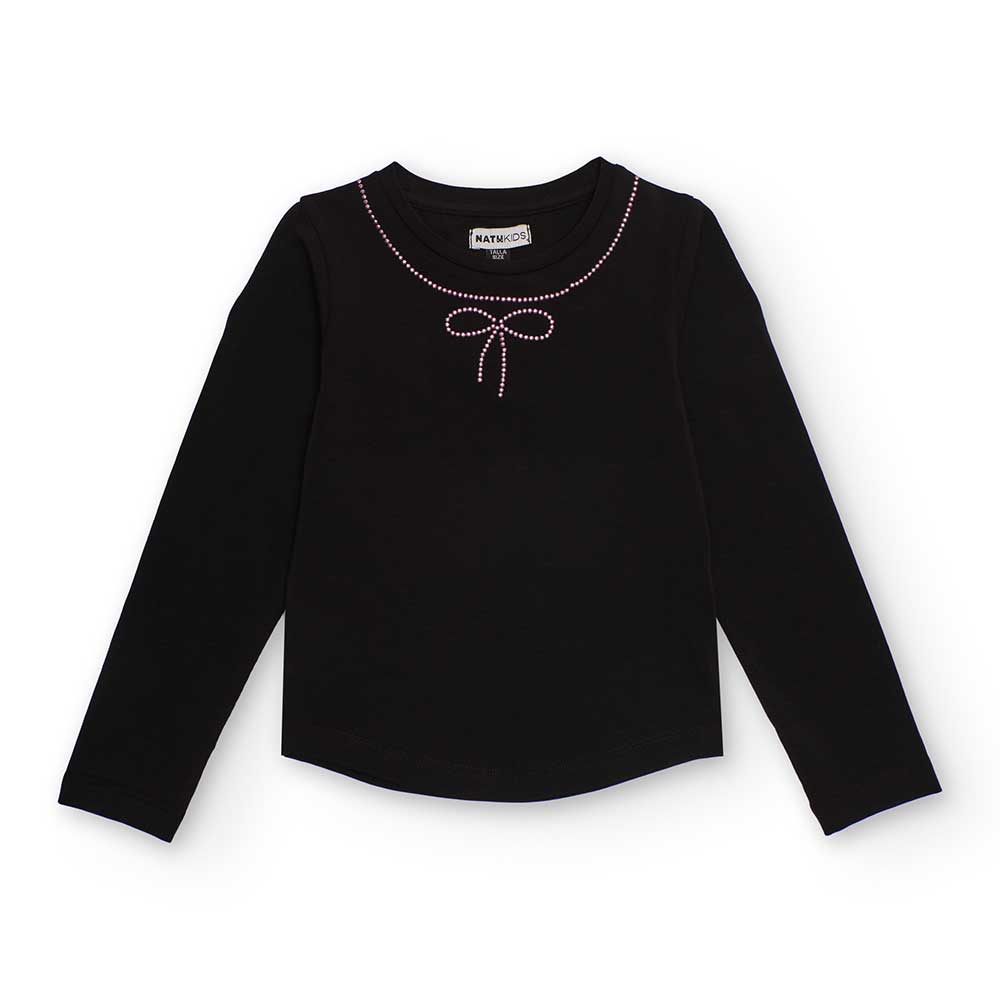 T-shirt from the Nath Kids girl's clothing line, with small appliqués on the front forming a bow....
