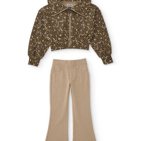 FELPA CON ZIP E PANTALONE A ZAMPA