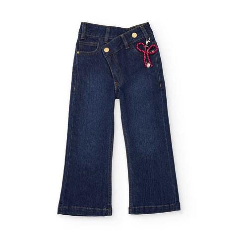JEANS A ZAMPA CON CIONDOLO