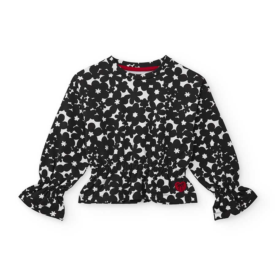 Scopri questa maglia con manica lunga decorata da un affascinante motivo floreale. Perfetta per d...