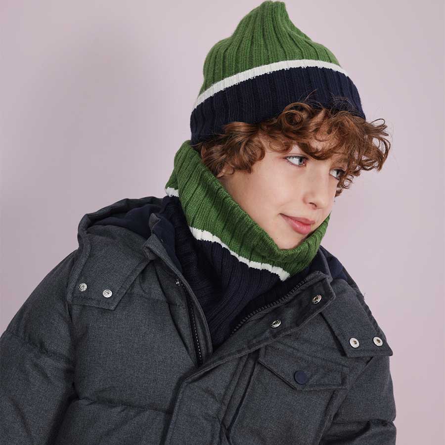 Proteggi il tuo bambino dal freddo con questo set coordinato di berretto e scaldacollo, perfetti ...