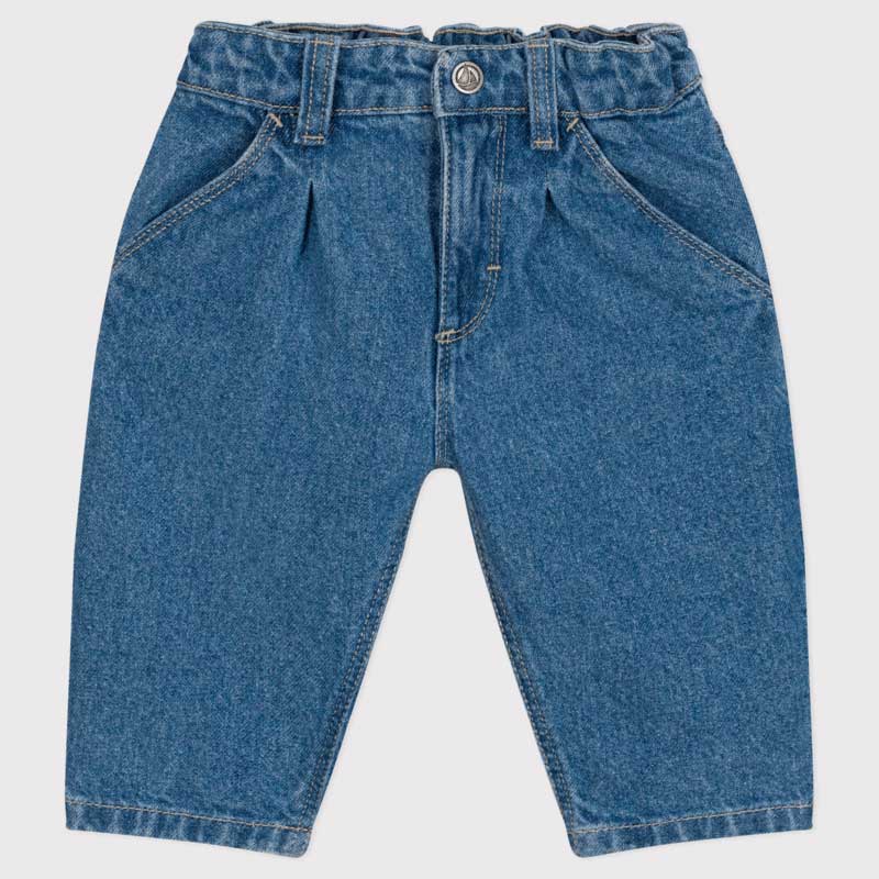 
Pantalone jeans della Linea Abbigliamento Bambino Petit Bateau, con vita regolabile con bottoni ...