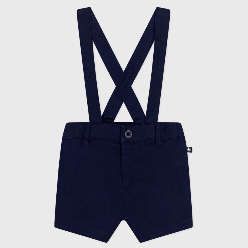 
Serge shorts with braces from the Petit Bateau children's clothing line with comfortable elastic...