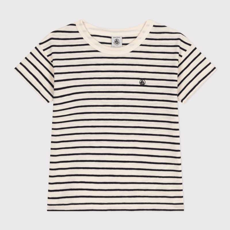 
Short-sleeved t-shirt in slub jersey from the Petit Bateau children's clothing line with bag fit...