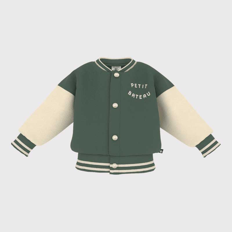 
Teddy jacket in fleece fabric from the Petit Bateau children's clothing line, with contrasting s...